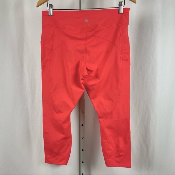 Avia Large Neon Bright Deep Side Pockets Crop Workout Leggings Yoga Running Gym - Picture 2 of 10